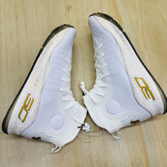 NEW Under Armour Curry 4 Retro White Gold Basketball Shoes Men Sz 12 1298306-111 main image 2